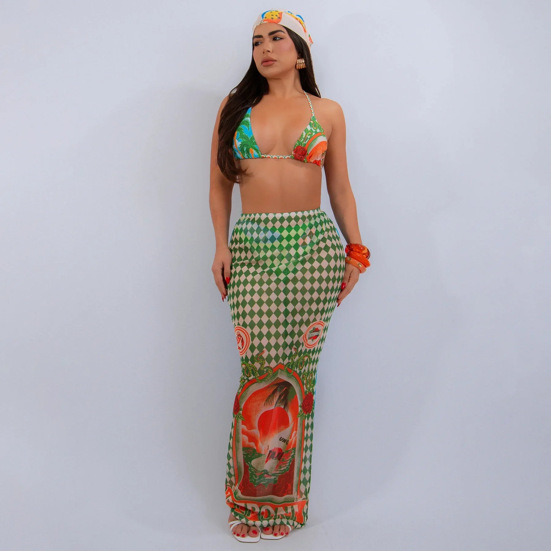 Lola Mesh Skirt + Bikini Set
