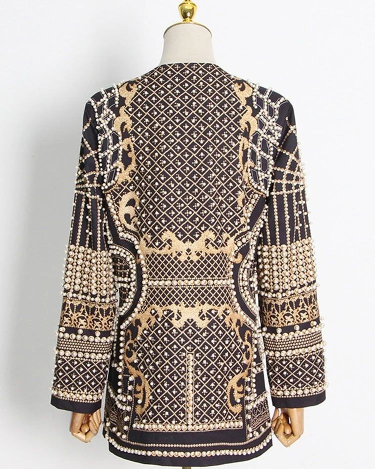 Embroidered Vintage Blazer Dress