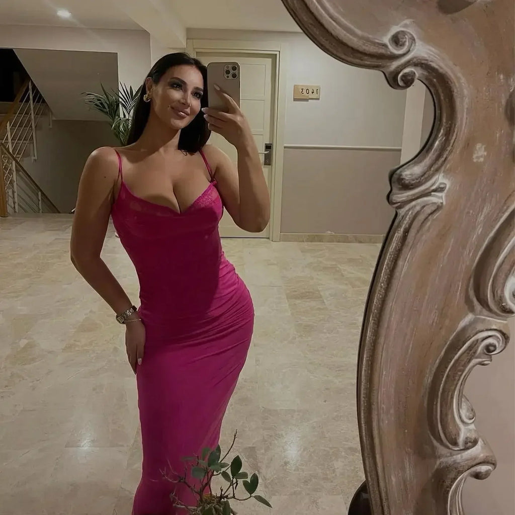Sonia Mesh Bodycon Maxi Dress