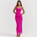 Sonia Mesh Bodycon Maxi Dress rose perfect fit