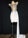 Sparkly Rhinestones Mesh Dress white