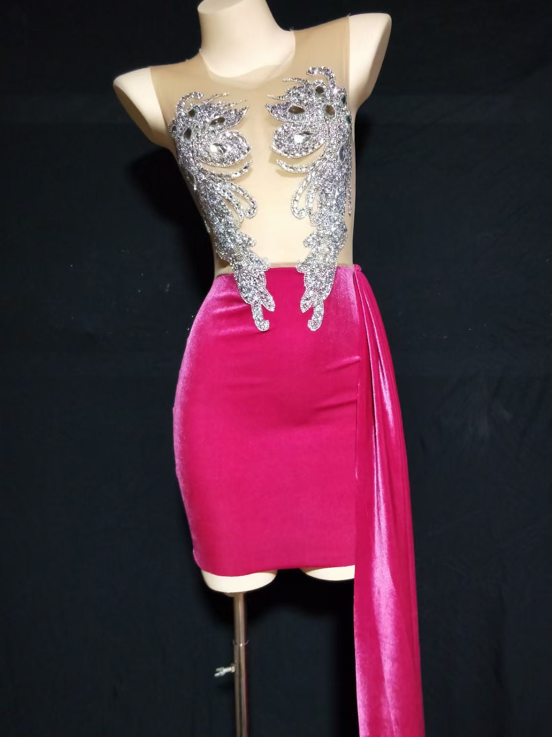 Sparkly Rhinestones Mesh Dress