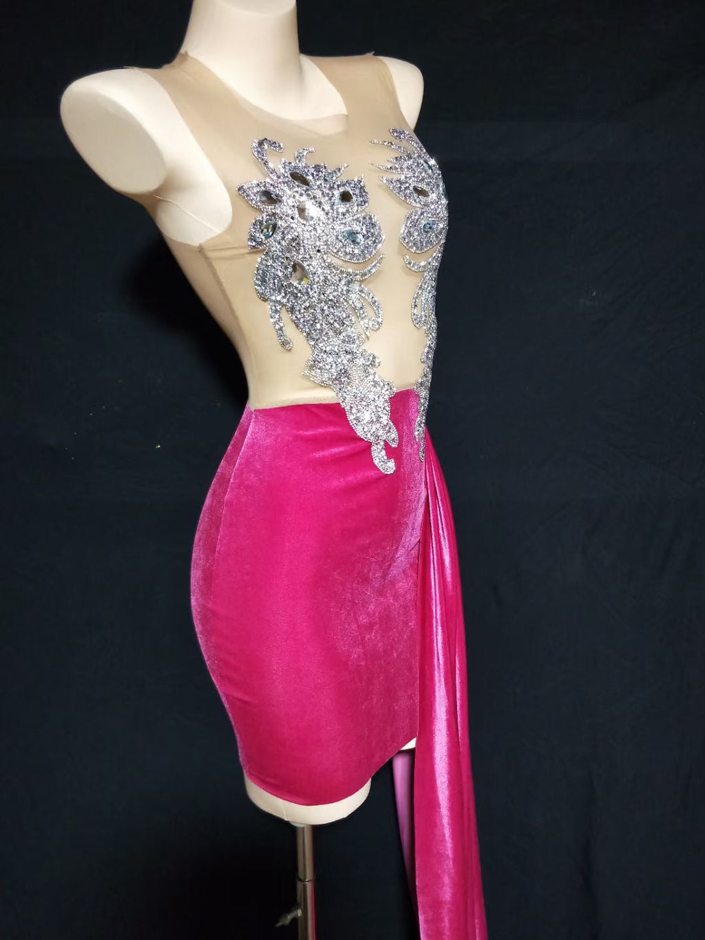 Sparkly Rhinestones Mesh Dress