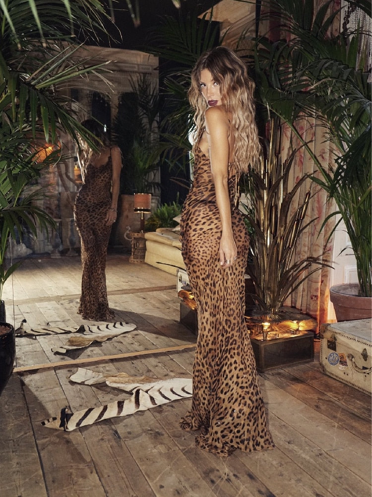 Stephanie Leopard Maxi Dress