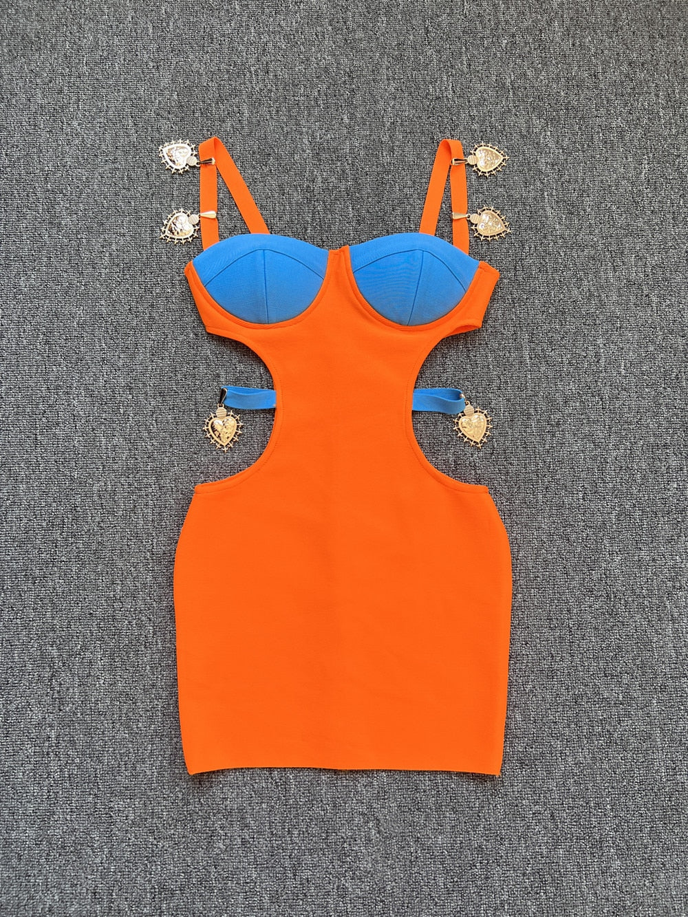 Toya Bandage Mini Dress orange