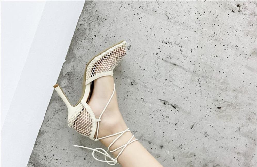 Trendy Lace Up High Heels