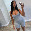 Casual Sleeveless Romper Gray