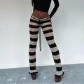 Striped Knit Pants Black
