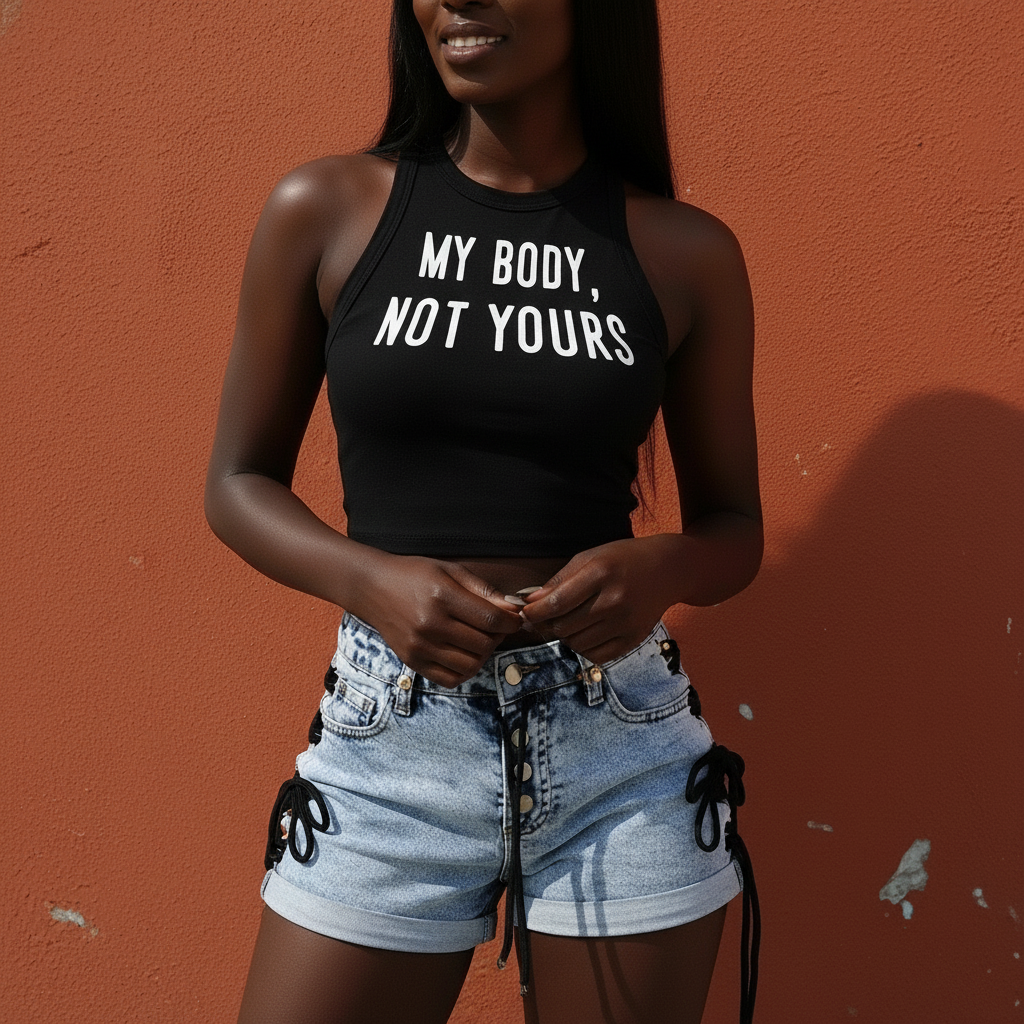 My Body Not Yours Top Black