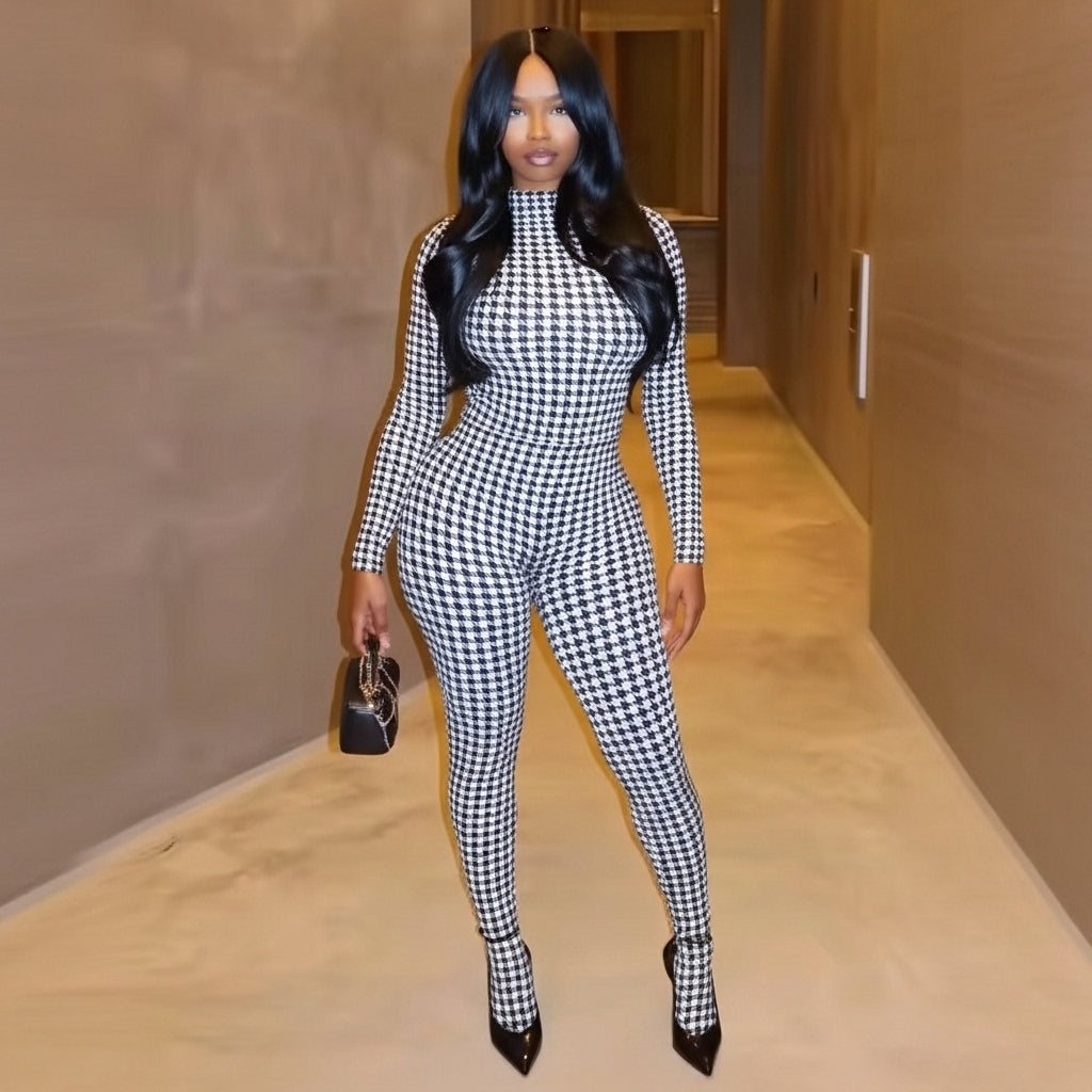 Houndstooth Statement Jumpsuit