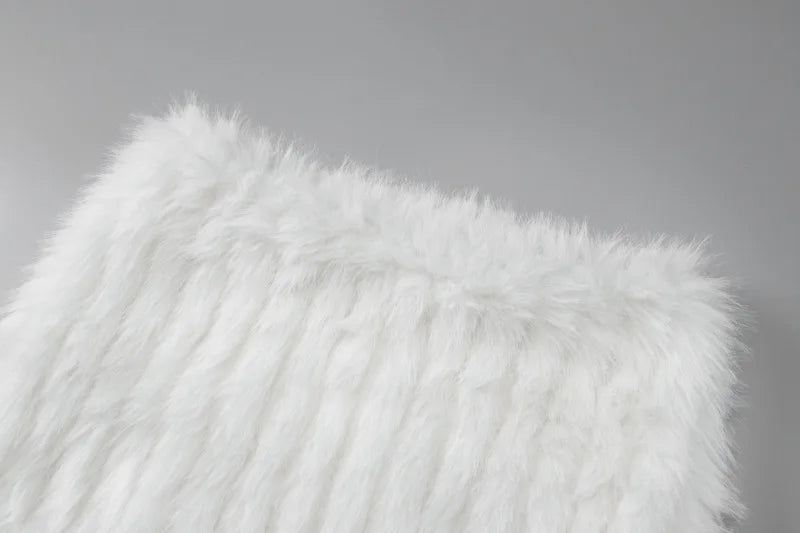White Fur Skirt Set