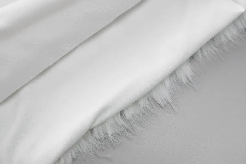 White Fur Skirt Set