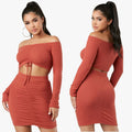 Worth A Look Skirt Set Rust