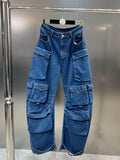 Worth A Shot Cargo Jeans denim Blue