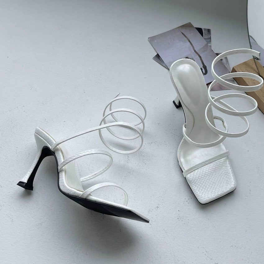 Wrapped Around High Heels SX-H white