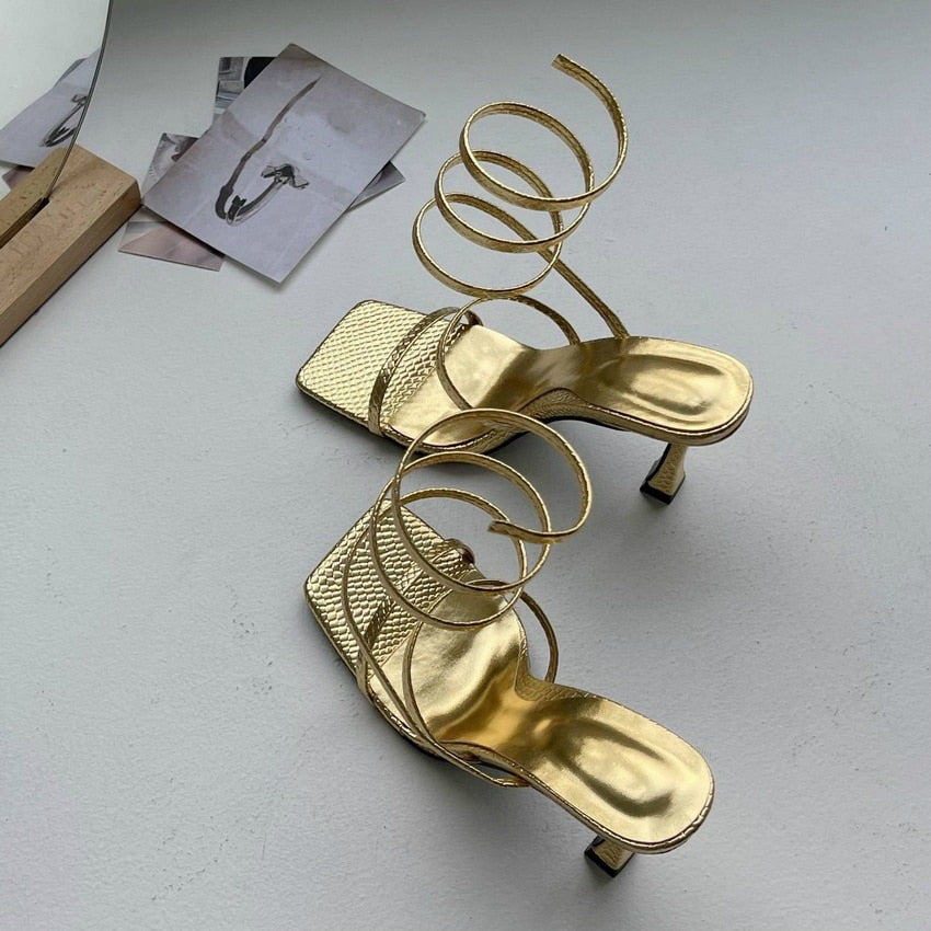 Wrapped Around High Heels SX-H gold
