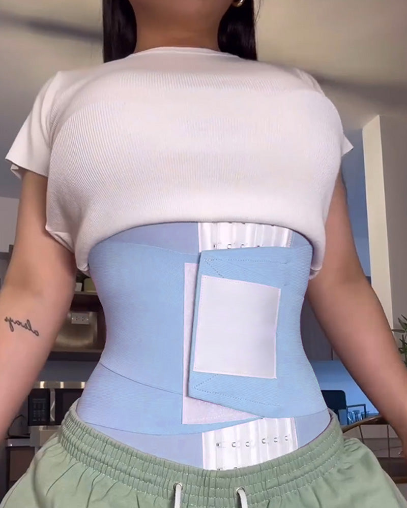 Double Compression Slimming Hourglass Waistband Lightblue