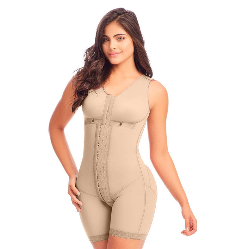 Adjustable Tummy Control Hook And Eye Closure Bodyshaper Tan