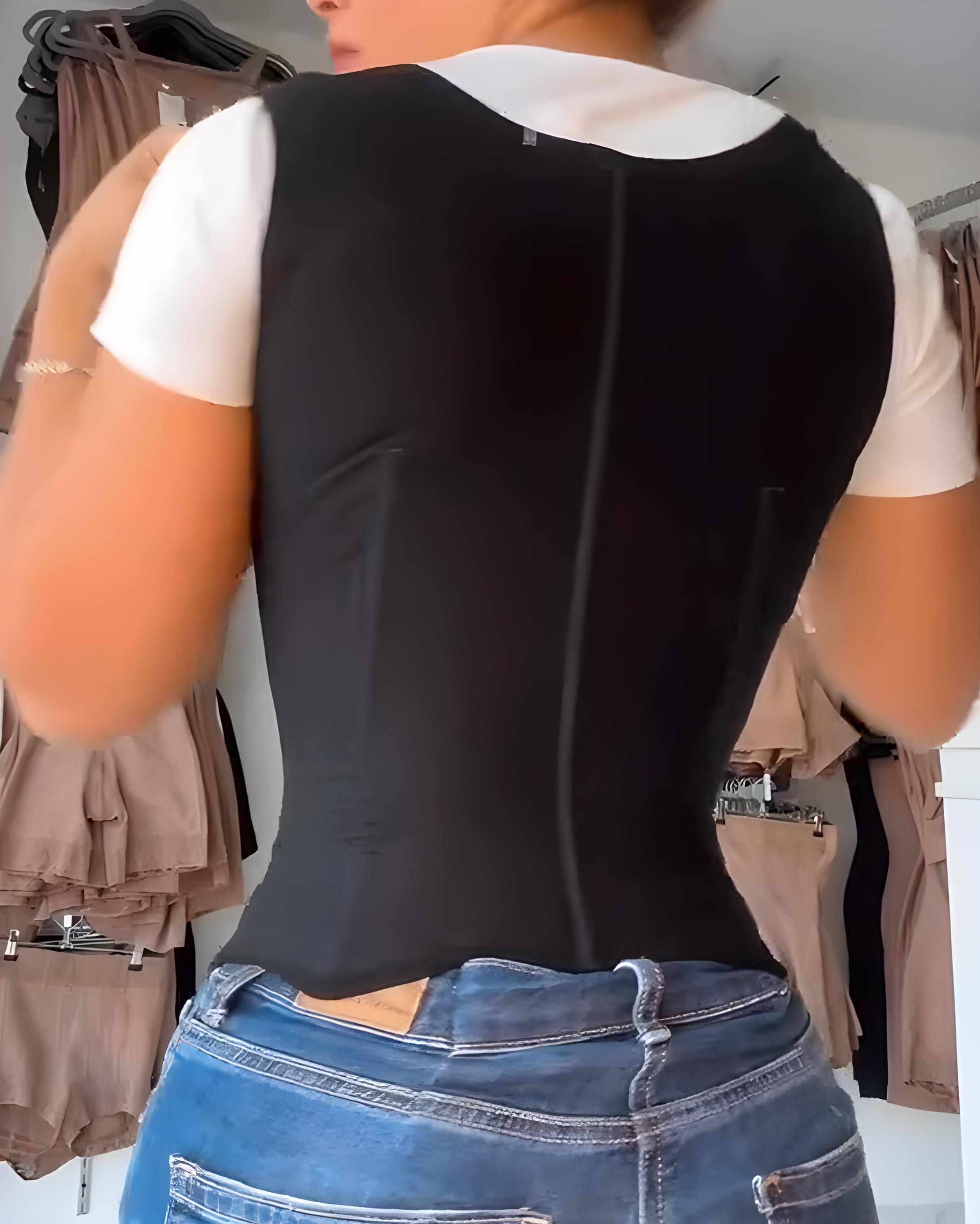 4 Row Hook And Eye Wide Shoulder Strap Waist Belt