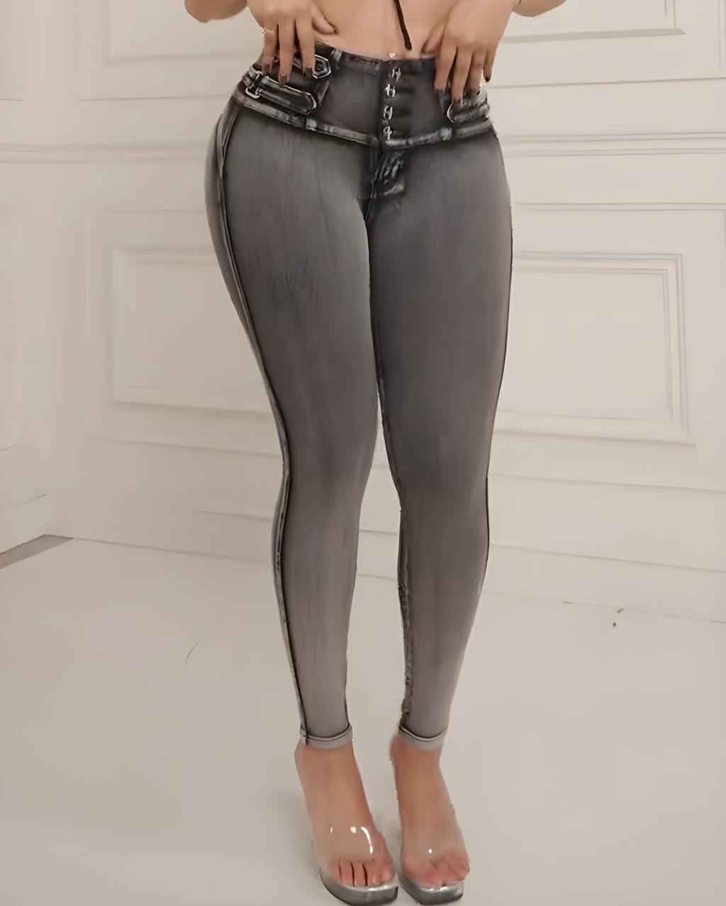 Butt Lifter Slimming Skinny Jeans Gray