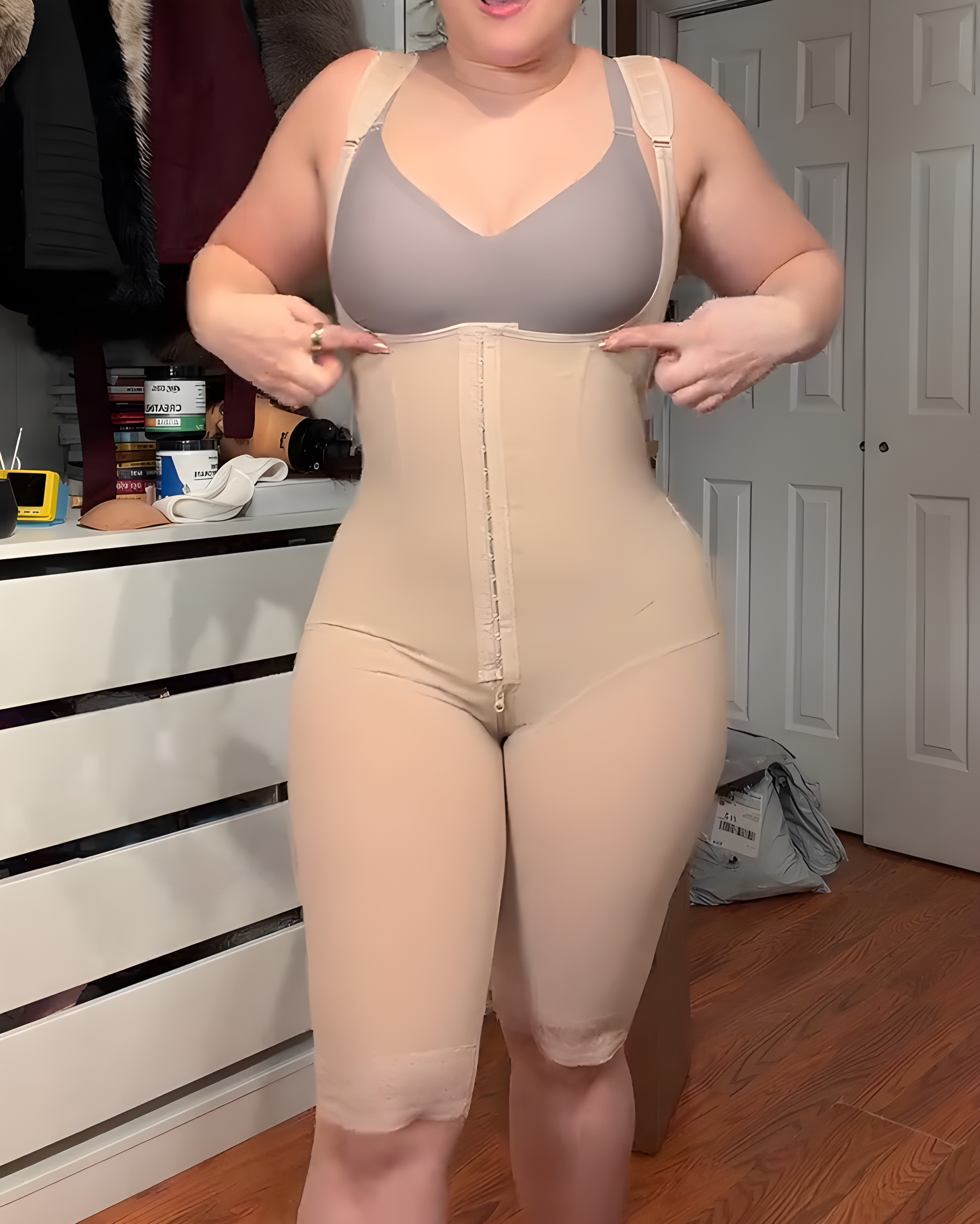 Side Steel Boned Support Open Chest Shapewear