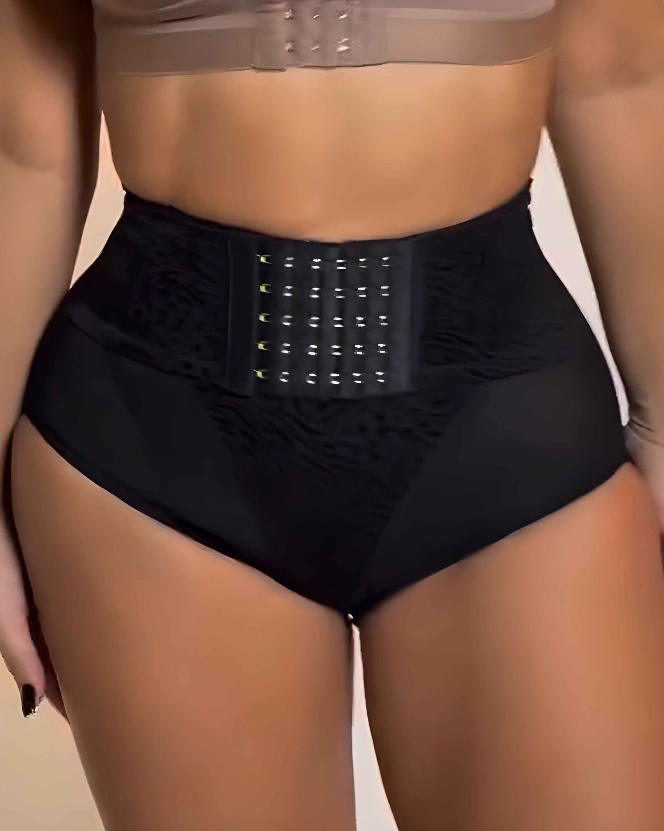 Women's Mesh Tummy Control Shaper Thong Black