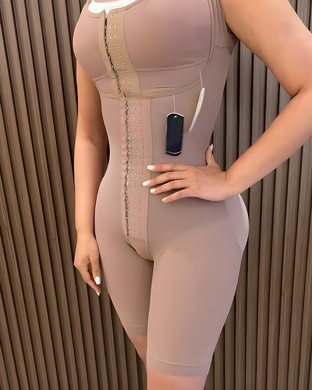 Lace Trim Open-Chest Shapewear