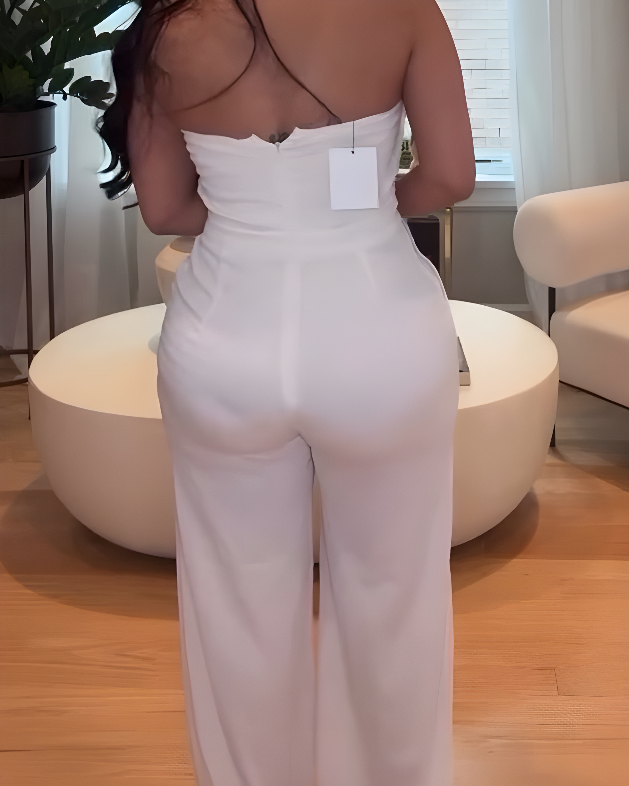 Braided Style Slip Sleeveless Loose Straight Jumpsuit