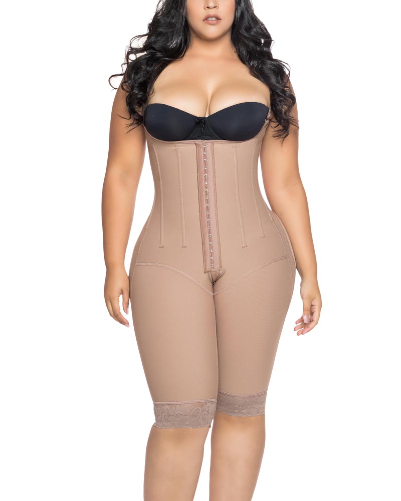 Knee Length Underbust Body Shapewear RosyBrown