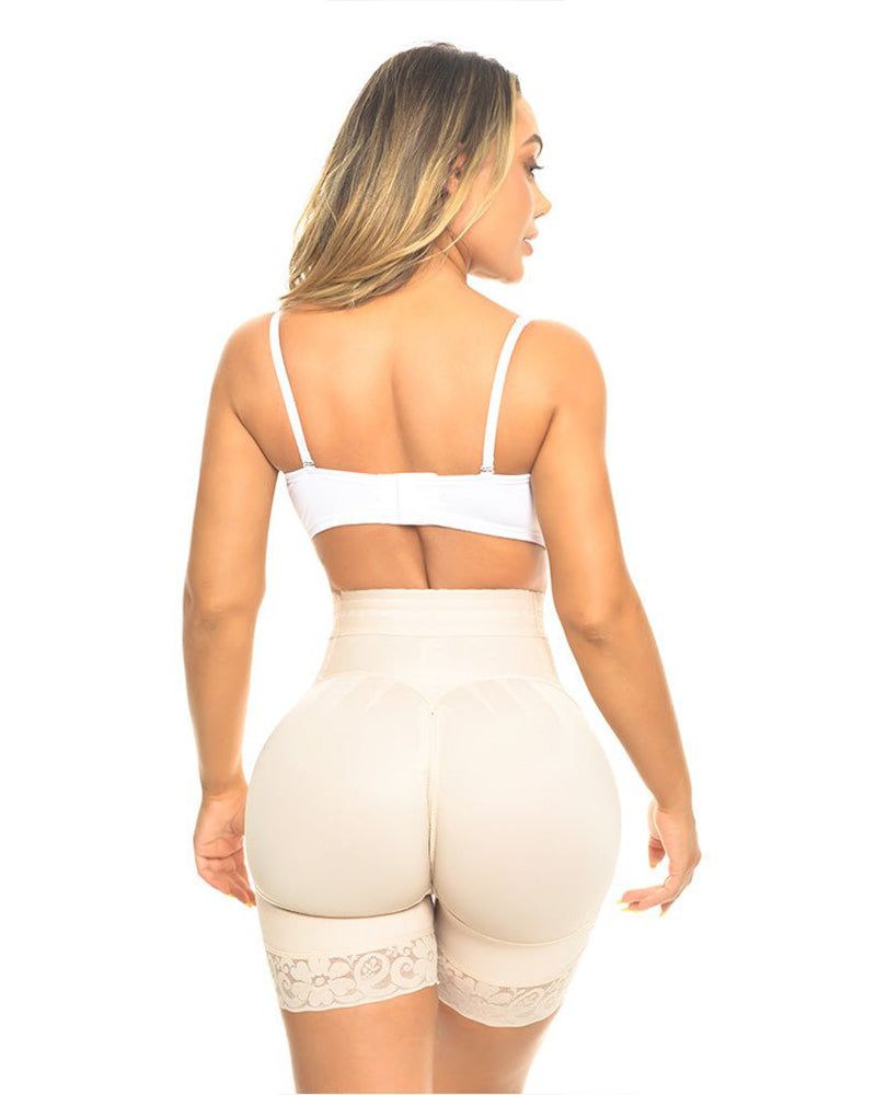 High Waist Push Up Short With 3 Rows Of Snaps And Enhancement
