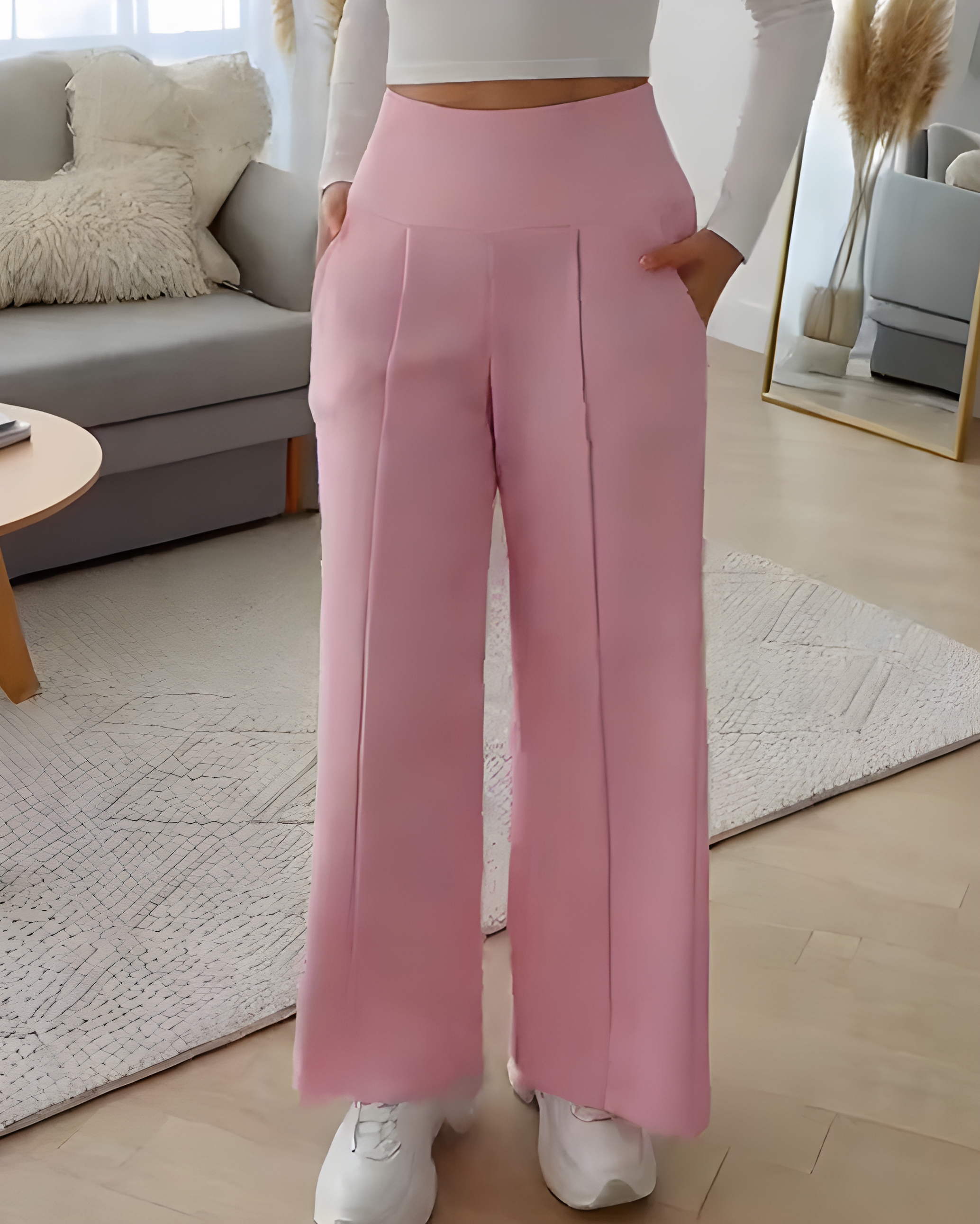 Women's Straight-Leg Loose Casual Pants Pink