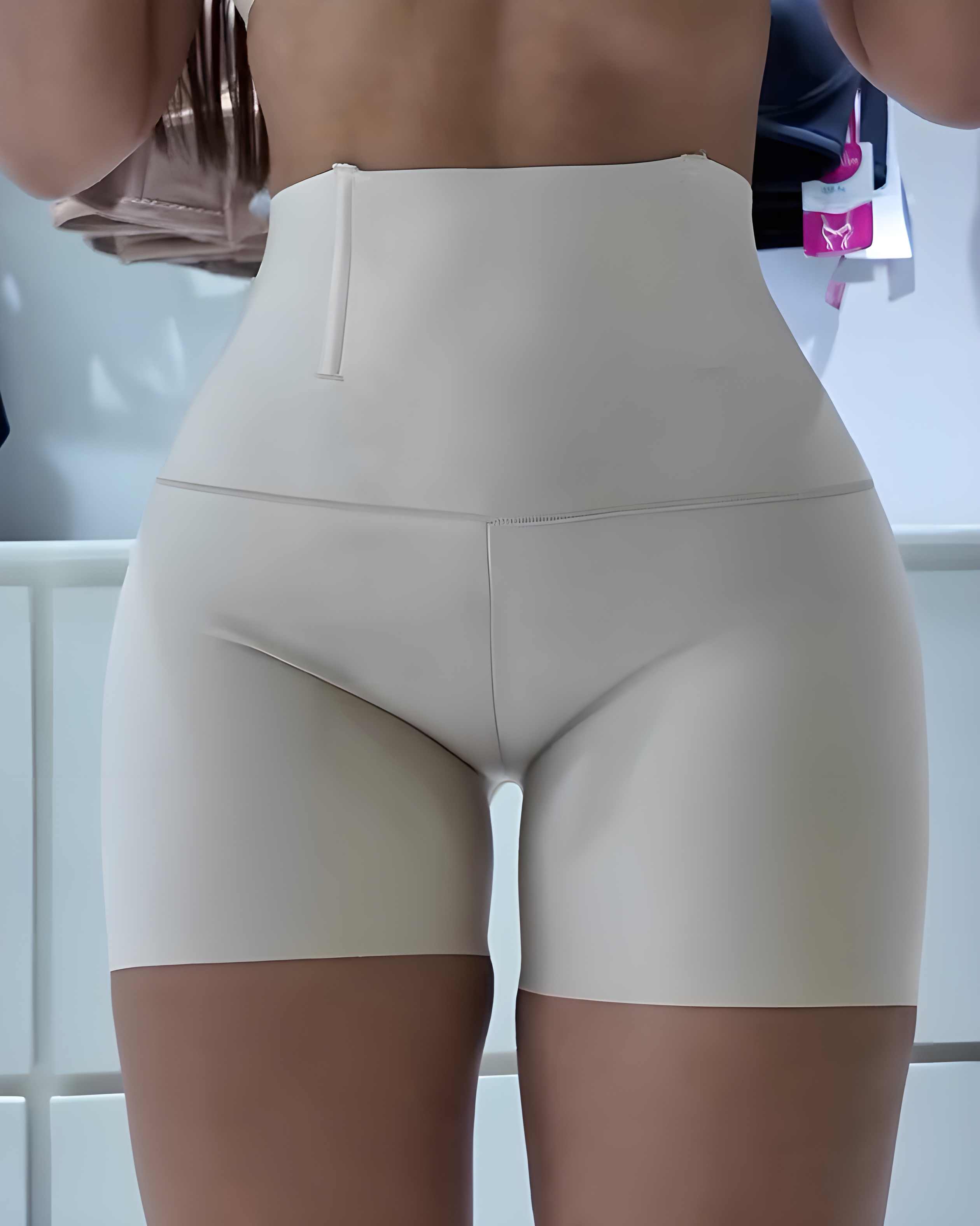 Seamless High Rise Tummy Control Steel Boned Shorts White