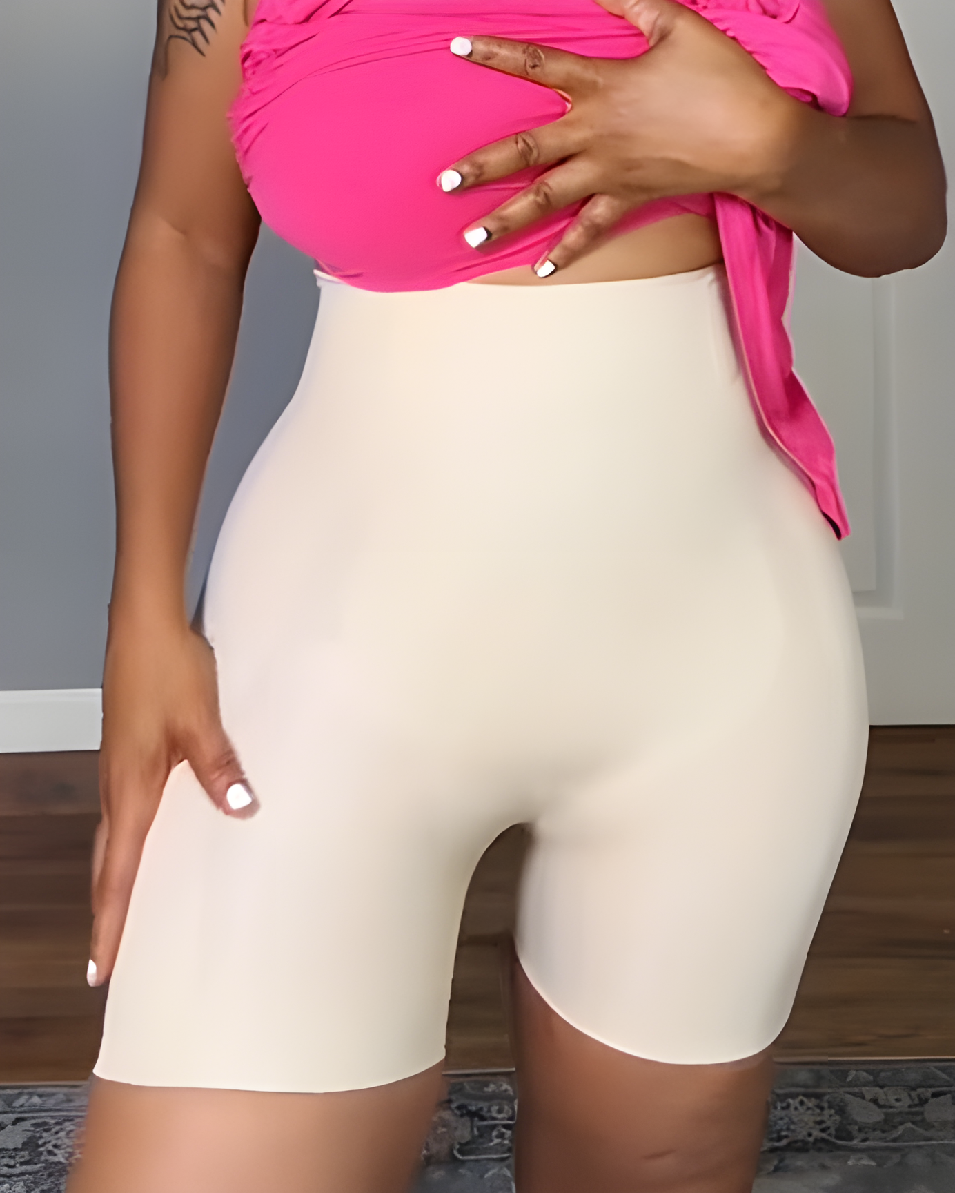 Seamless High-Waisted Tummy-Controlling Shorts Beiges