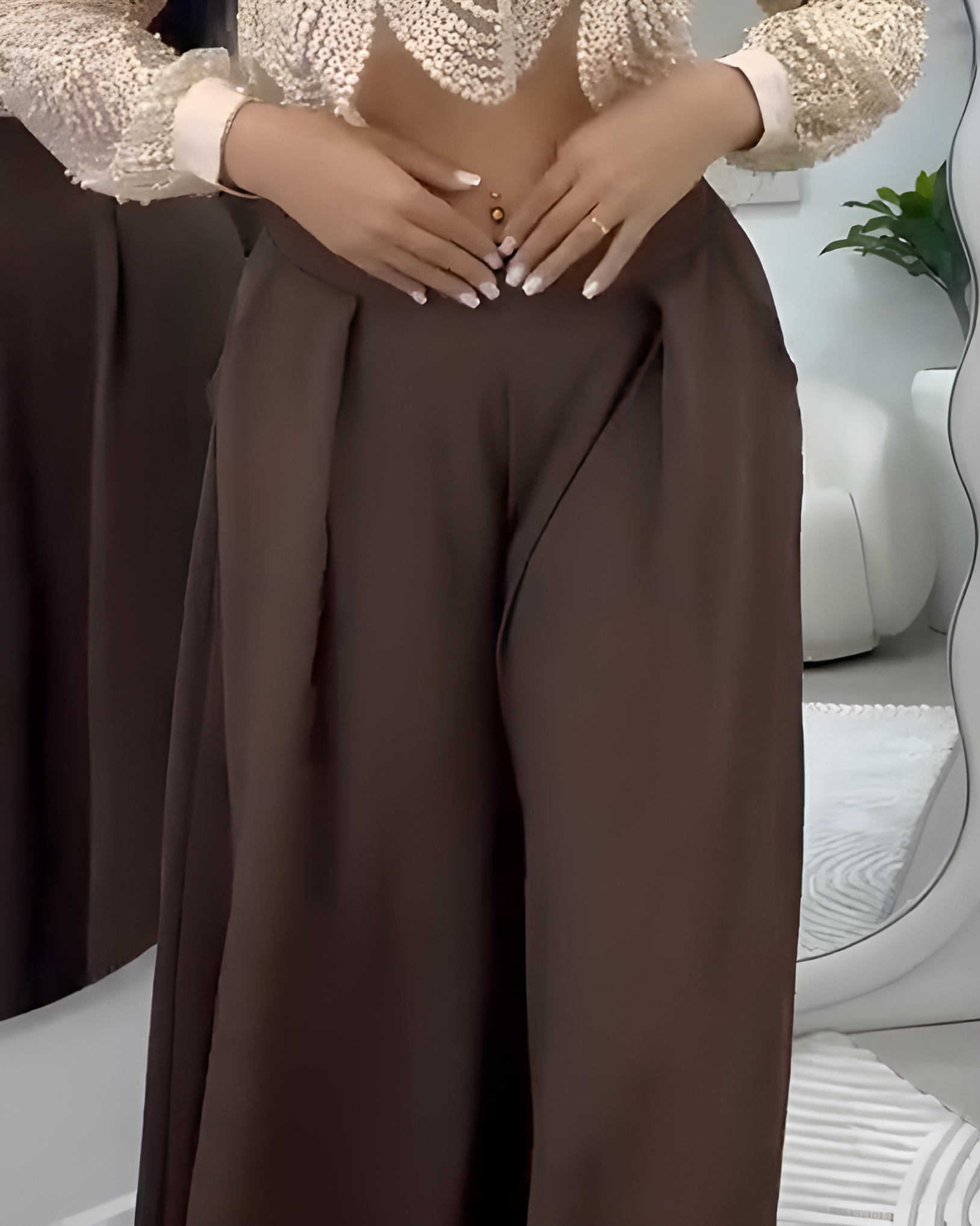 Women's Slim-Fit Wide-Leg Casual Pants
