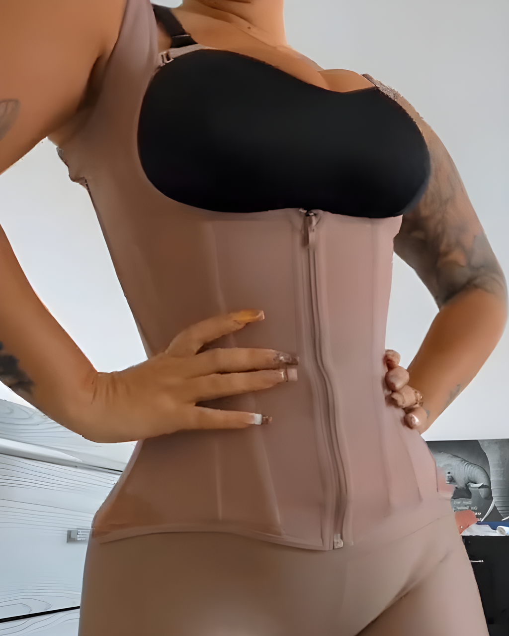 Open Bust Steel Bone Wide Strap Waist Trainer Vest