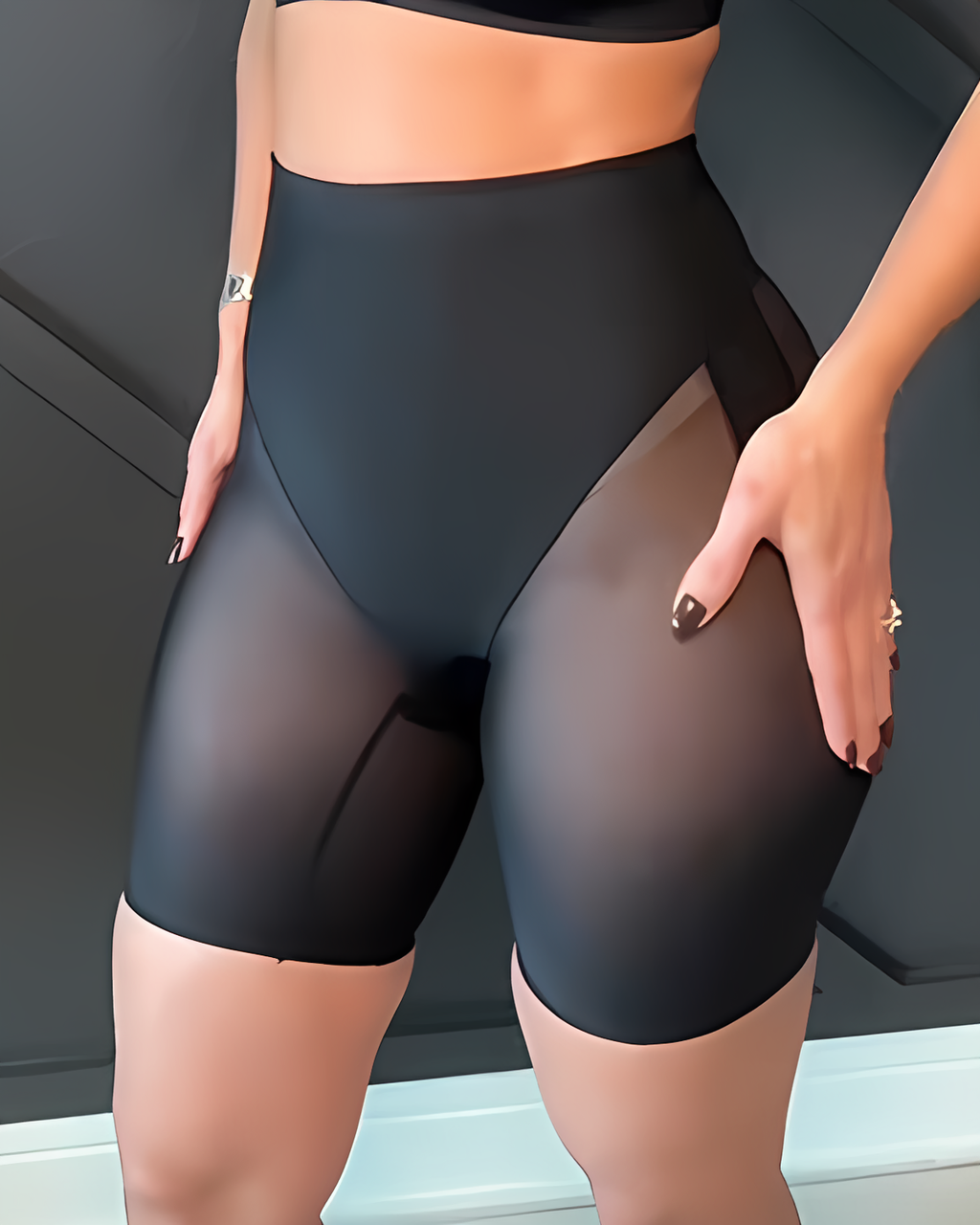 Sheer Mesh Butt Shaping Shorts