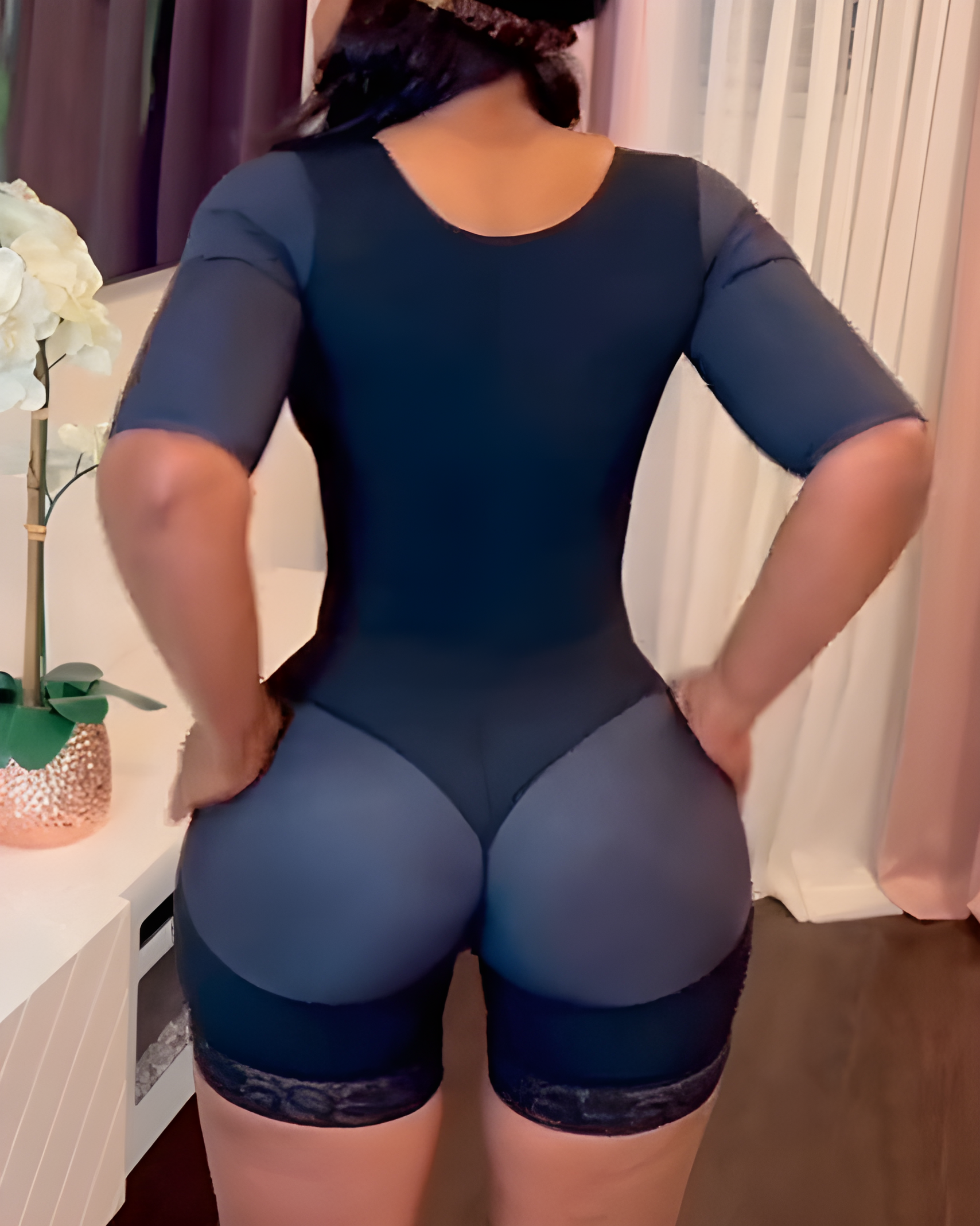 Mid-Length Sleeve Hook-Eye Abdominal Compressions Shapewear