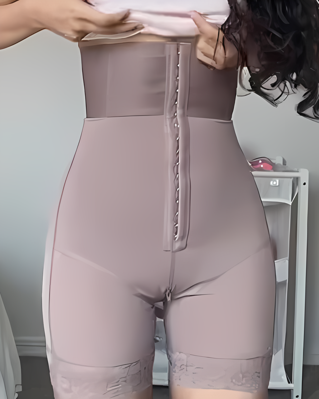 High-Waist Tummy Controlling Shorts RosyBrown