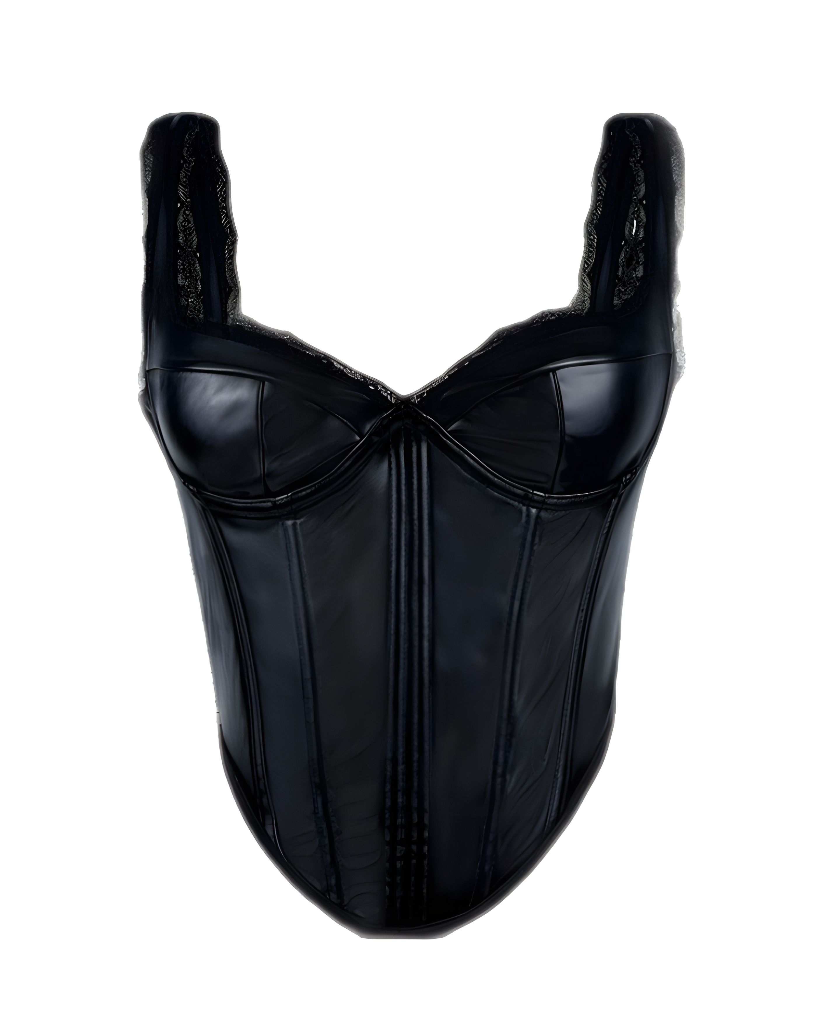 Women's Sexy Leather Corset Top Black