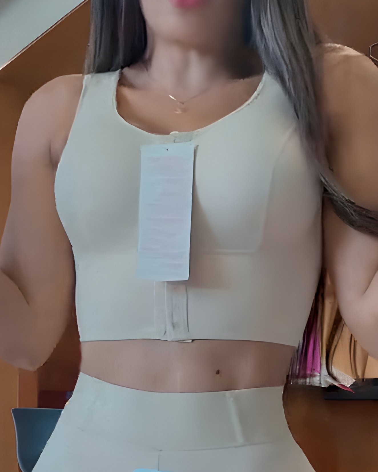 Women's Wide Strap Hook and Eye Shaping Bra Beiges