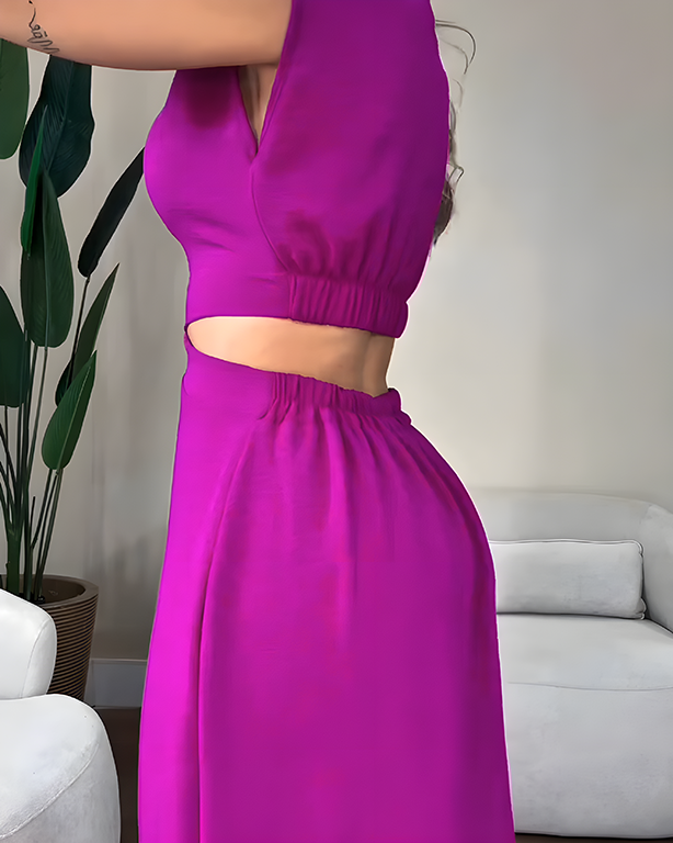 Women's Sleeveless Button Sexy Slim Fit Dress