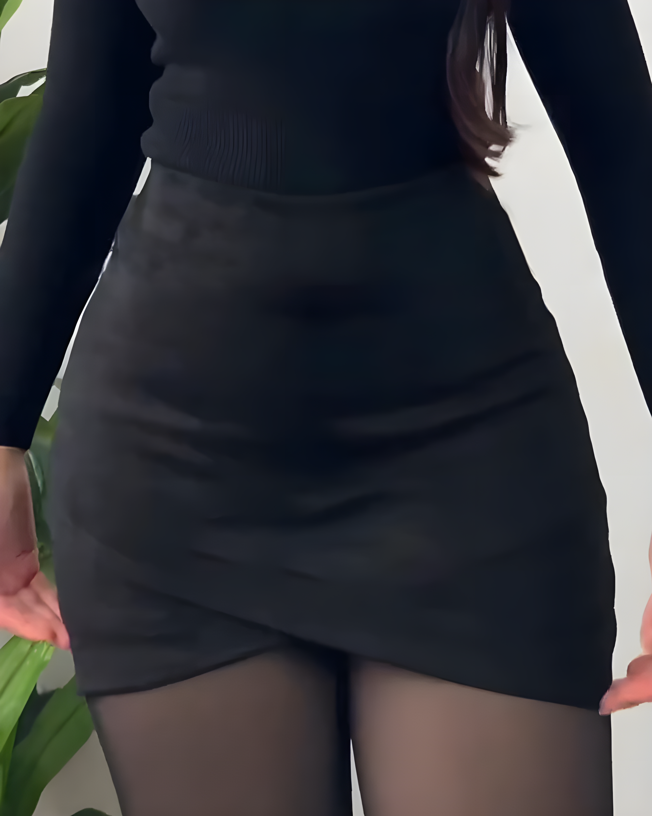Women's Slimming Fit Built-In Shorts Skirt Black