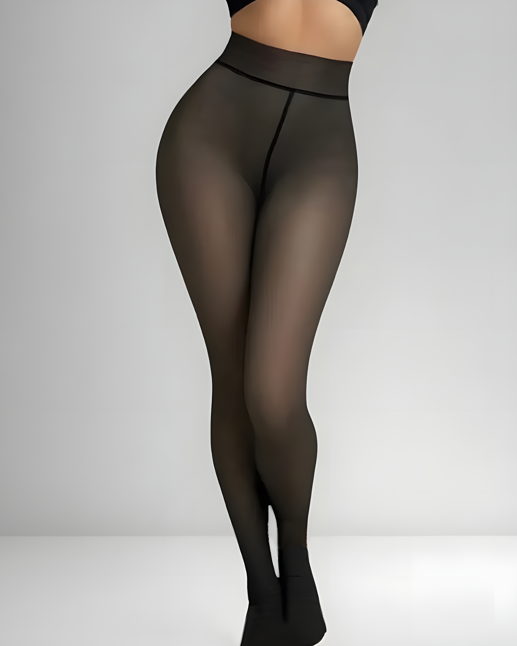 Women's Stockings Fleece Leggings Black