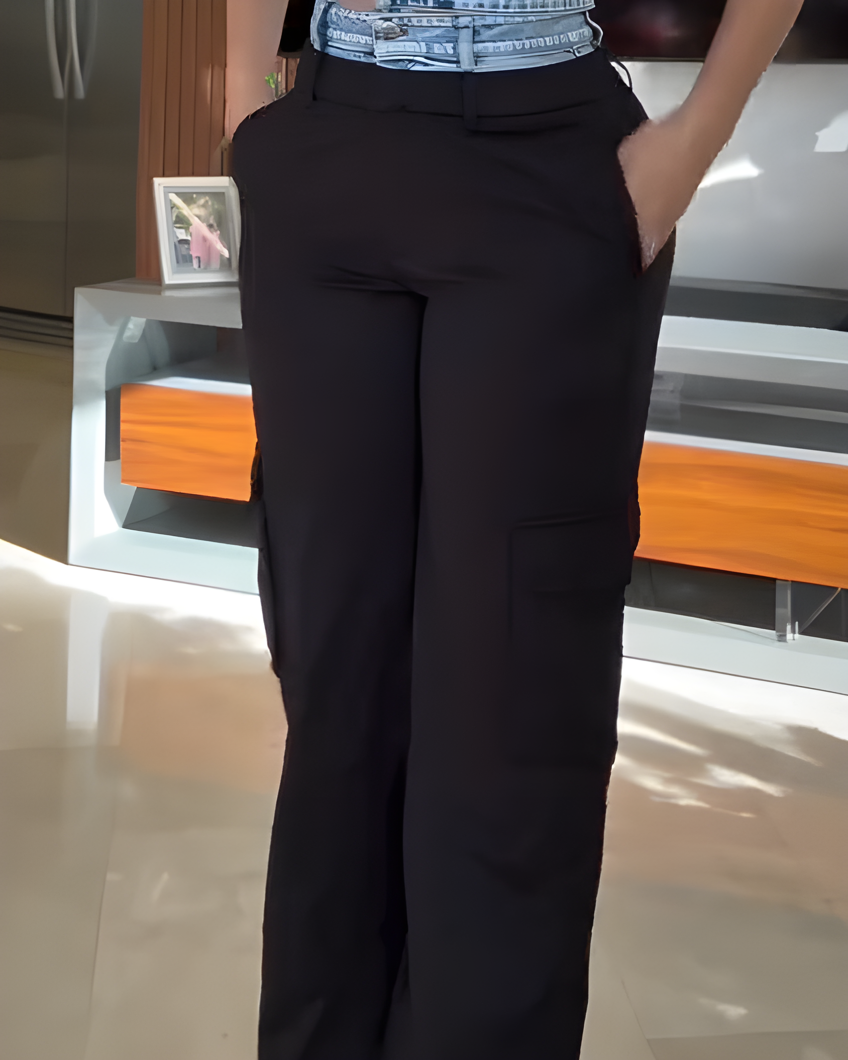 Women's Fashion Patchwork Cargo Wide Leg Pants