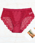 Sexy Lace-Trimmed Panties DarkRed