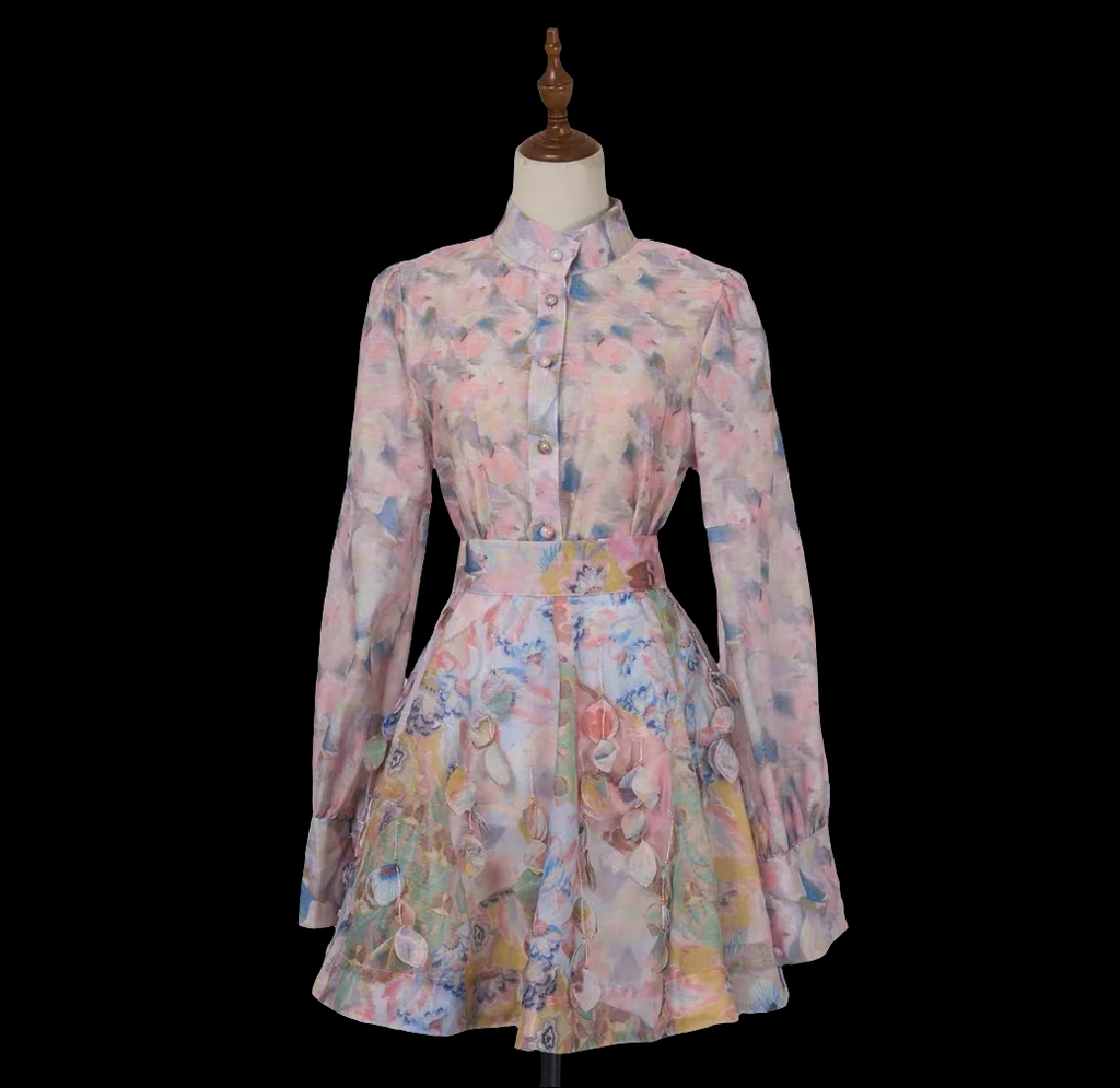 Vintage Floral Skirt Set
