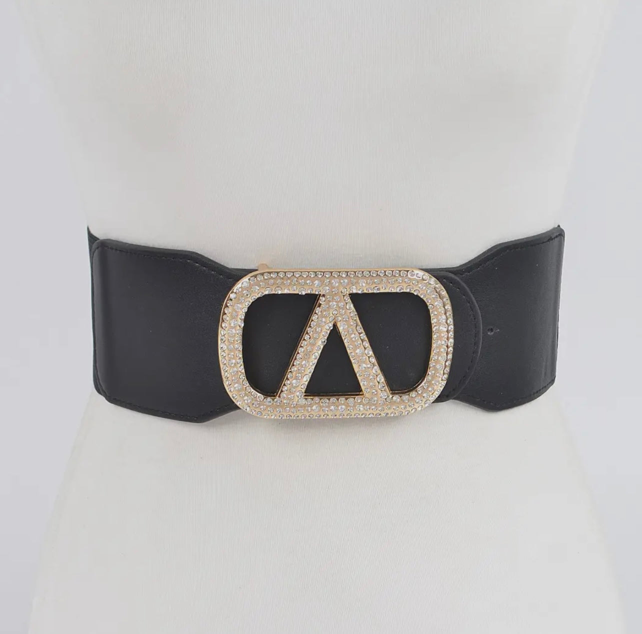 I Put On Baddie Rhinestone Belt Black