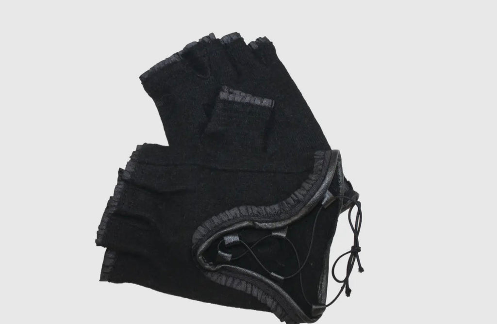 Baddie Corset Fingerless Gloves Black One size
