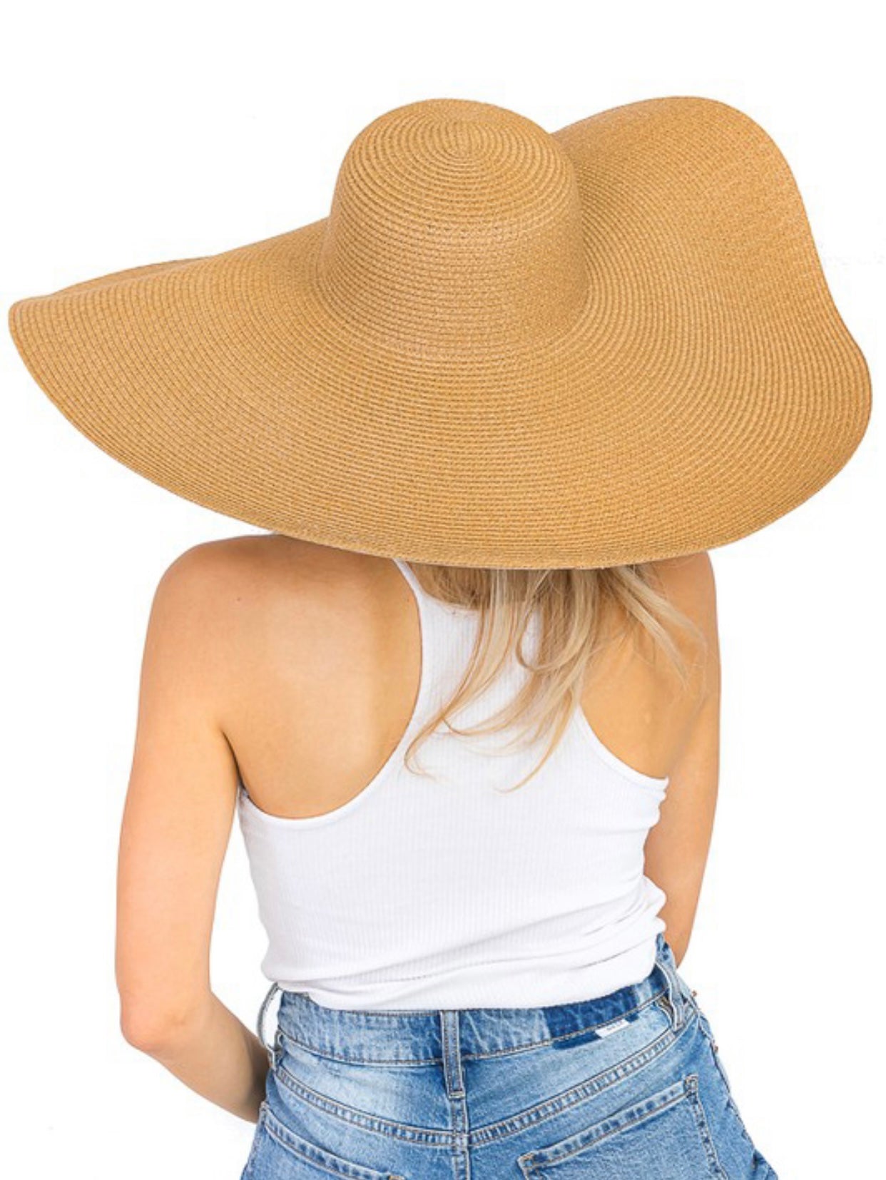 Throw No Shade Baddie Gloss Straw Hat Beige