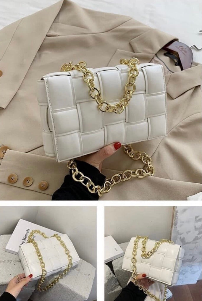 Candy Coated Chain Purse White